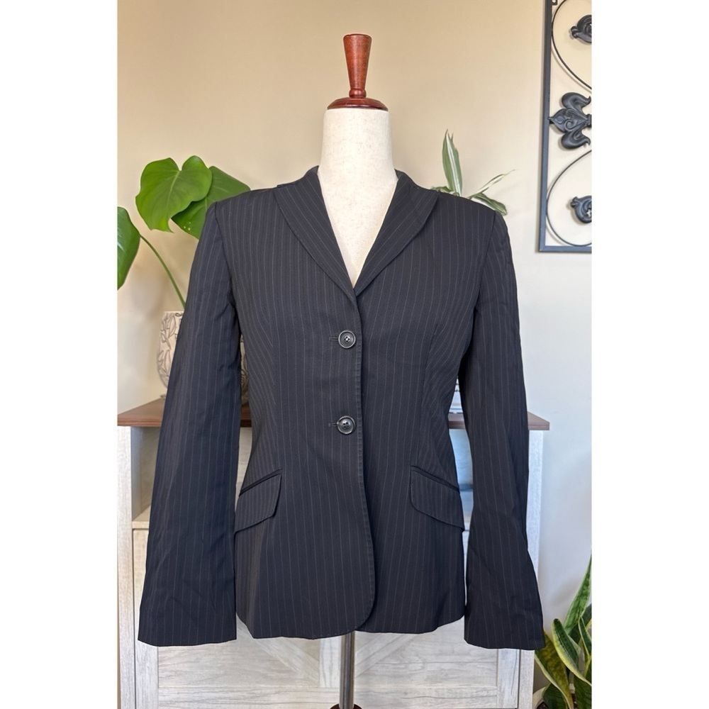 Piazza Sempione Juliette Pinstripe Blazer Navy Blue Size 44